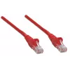 Cable de red patch Intellinet, Cat5e, 1,5 m, rojo, CCA, U/UTP, PVC, RJ45, contactos dorados, sin lengüeta, antikinks, garantía de por vida