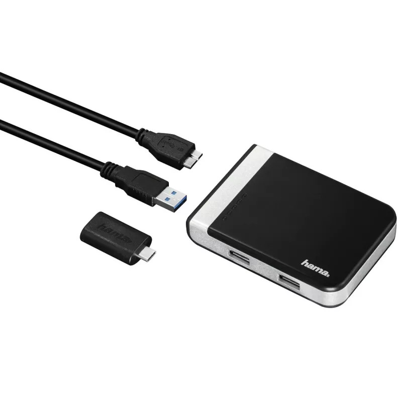 Hama 00054546 lector de tarjetas USB 3.2 Gen 1 (3.1 Gen 1) Type-A/Type-C negro, plata