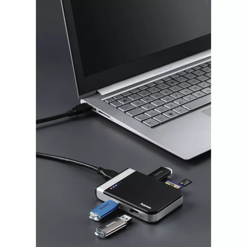 Hama 00054546 lector de tarjetas USB 3.2 Gen 1 (3.1 Gen 1) Type-A/Type-C negro, plata