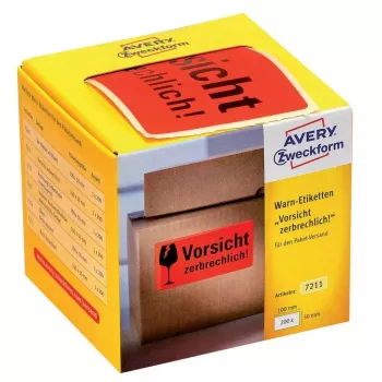 Etiquetas autoadhesivas Avery 7211 Rectángulo redondeado Rojo