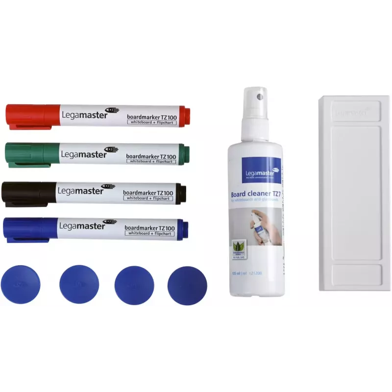 Set de accesorios para pizarras blancas Legamaster basic 10 piezas, compatible con Legamaster UNIVERSAL, multicolor, 225×45×255 mm