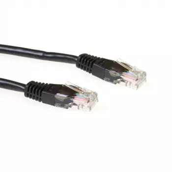 ACT negro cable de red LSZH U/UTP CAT6 de 0,5 metros con conectores RJ45