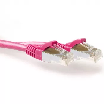 ACT FB2451 cable de conexión Cat6a S/FTP, 1,5 m, rosa