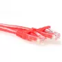 ACT Rojo 0,25 metros cable de red U/UTP CAT6A con conectores RJ45 y funda antipinzamiento