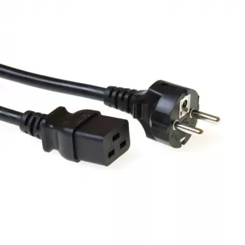ACT Cable de alimentación conector macho schuko CEE 7/7 (recto) - C19 negro 3 m