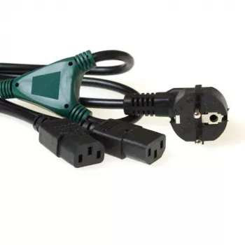 ACT Cable de alimentación divisor cable de red conector macho schuko CEE7/7 – 2 × C13, división en: 1,20 m