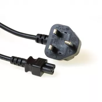Cable de alimentación conector macho UK ACT Powercord C5 negro 1,8 m