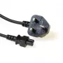 Cable de alimentación conector macho UK ACT Powercord C5 negro 1,8 m