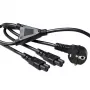 Cable distribuidor de corriente ACT CEE7/7 conector macho (acodado) - 2 x C5 1,80 m