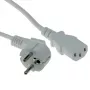 Cable de alimentación ACT CEE 7/7 conector macho (acodado) - C13 blanco 5 m