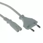 Cable de alimentación conector macho euro - conector hembra C7 blanco 3 m ACT Powercord AK5241