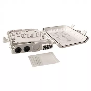 Caja de montaje de fibra óptica sin equipar ACT FA2033 8 puertos blanco