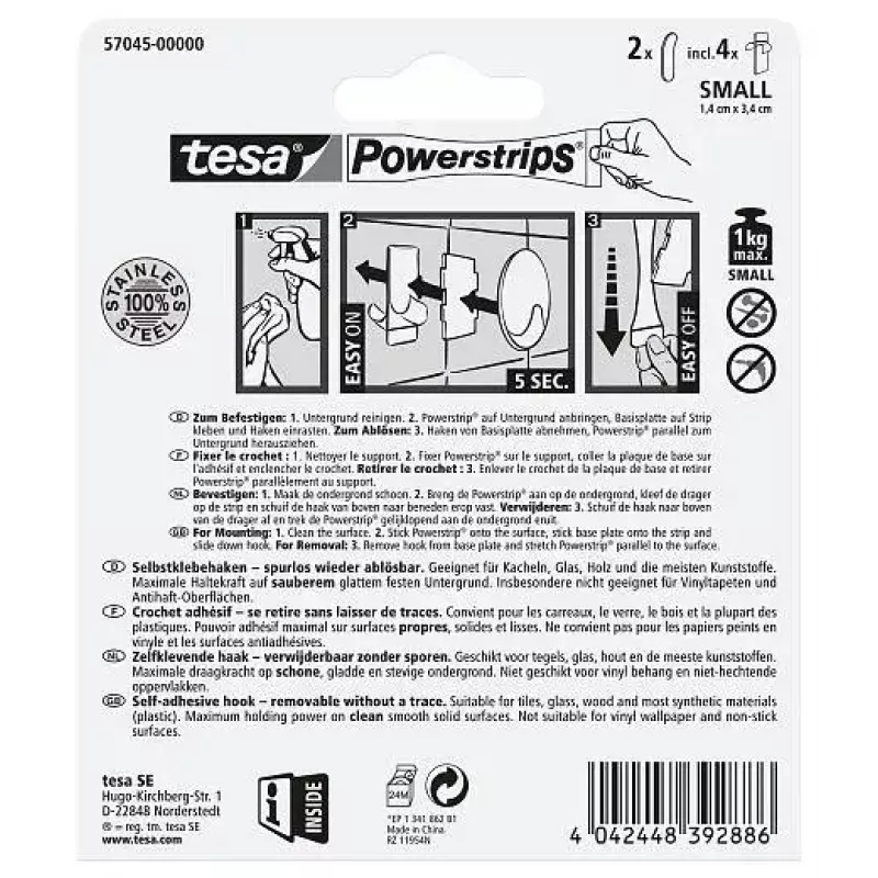 Gancho para toallas TESA 57045-00000 Metallic interior 2 uds.