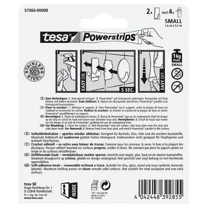 Gancho para toallas TESA 57066-00000 Metallic interior 2 uds.