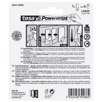 Gancho para toallas TESA 58261-00000 interior Metallic 1 ud.