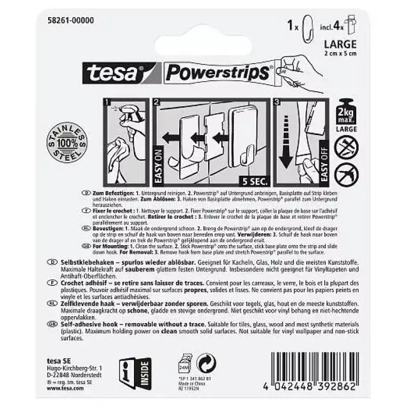 Gancho para toallas TESA 58261-00000 interior Metallic 1 ud.
