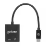 Adaptador de audio USB-C a USB-C y USB-C (incl. Power Delivery) Manhattan, negro, 480 Mbit/s (USB 2.0), cable 11cm, con Power Delivery al puerto USB-C (60W), tres años de garantía