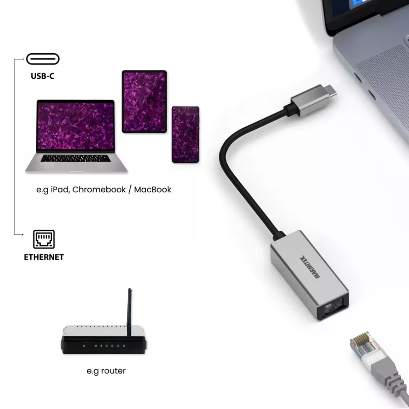 Marmitek Connect adaptador USB-C a Ethernet 8373