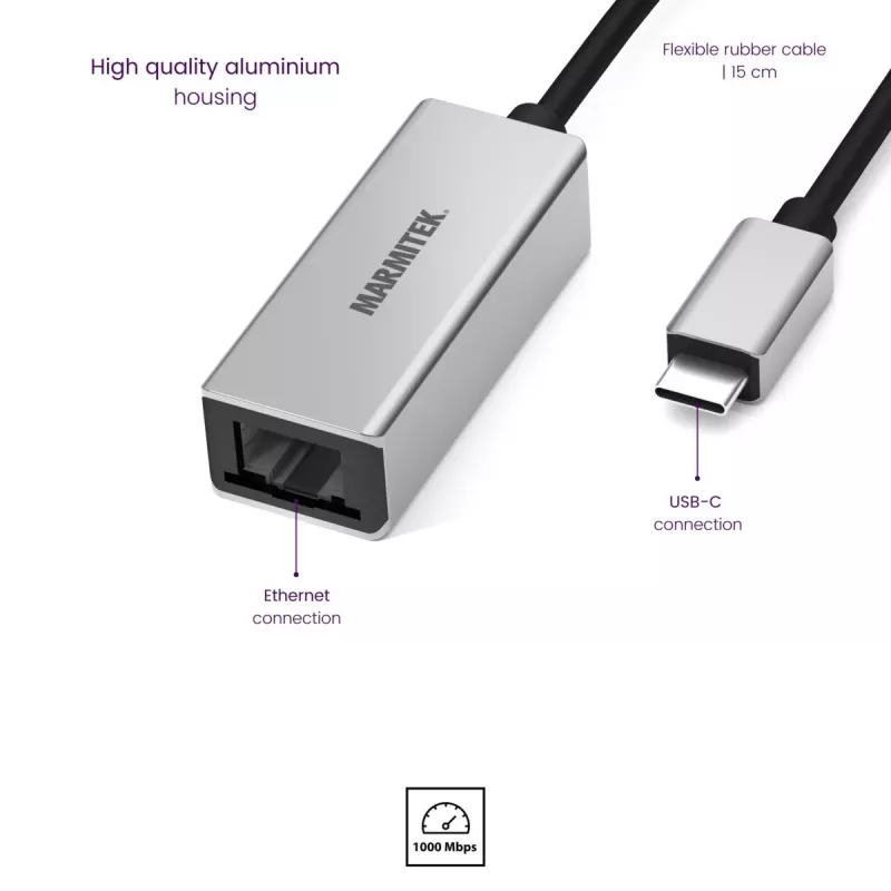 Marmitek Connect adaptador USB-C a Ethernet 8373