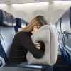 Almohada de viaje Hama 00096292 inflable gris PVC terciopelo autobús avión