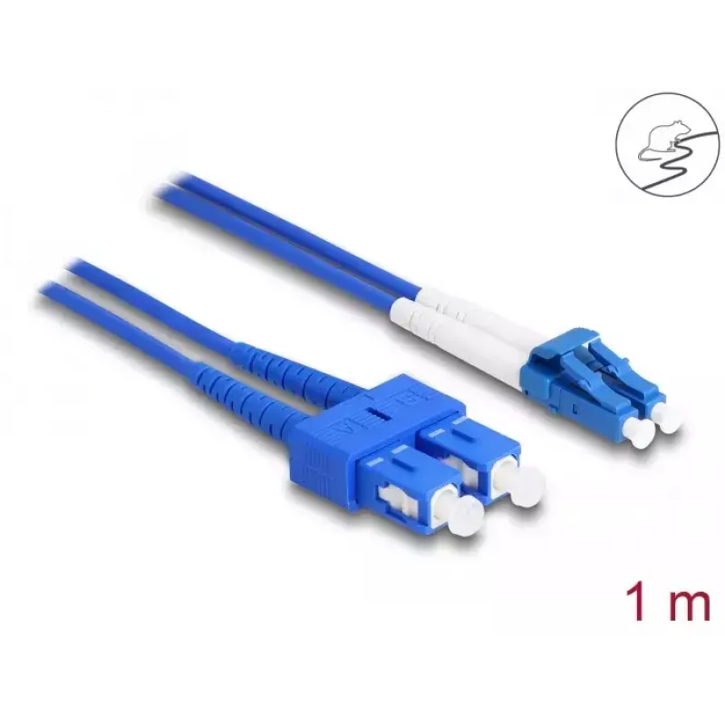 DeLOCK cable de fibra óptica LC dúplex a SC dúplex monomodo OS2 1 m