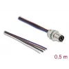 DeLOCK Cable de instalación M8 codificado A 4 polos conector macho 0,5 m