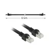 ACT Negro 0,5 metros Cable de red S/FTP CAT7 PUR flex sin lengüeta con conectores RJ45 (conforme CAT6A)