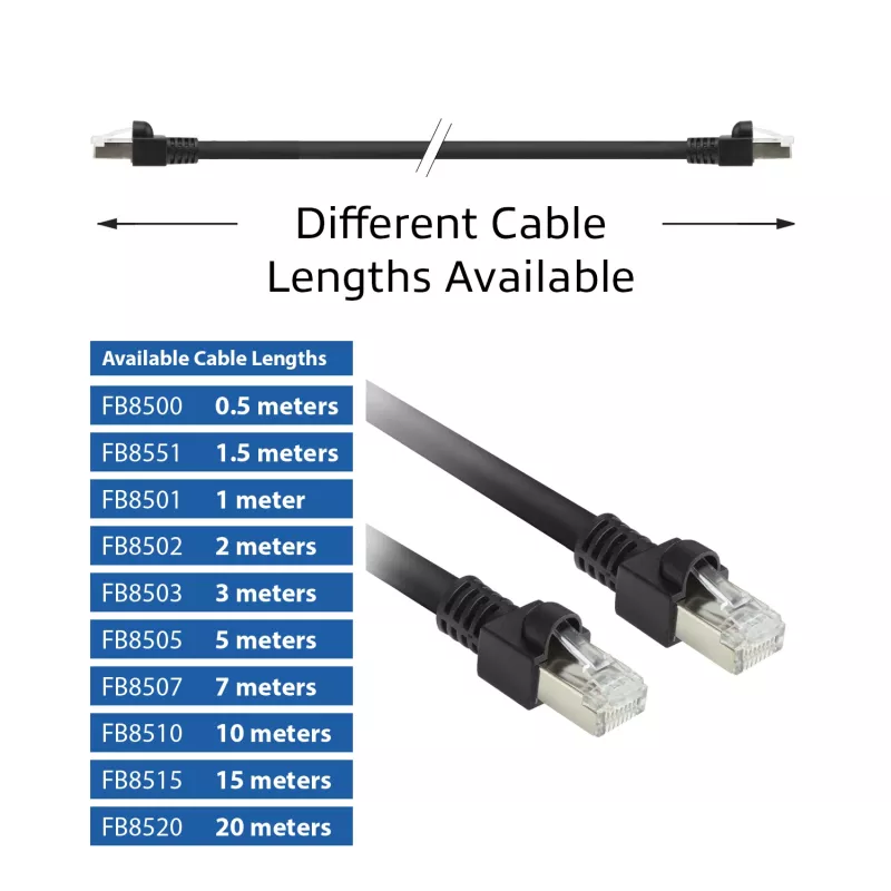 ACT Negro 1 metro Cable de red S/FTP CAT7 PUR flex snagless con conectores RJ45 (compatible CAT6A)