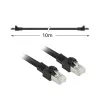 ACT Negro 10 metros Cable de red S/FTP CAT7 PUR flex, con protección de lengüeta, con conectores RJ45 (conforme CAT6A)