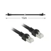 ACT Negro 15 metros Cable de red S/FTP CAT7 PUR flex sin lengüeta con conectores RJ45 (conforme CAT6A)