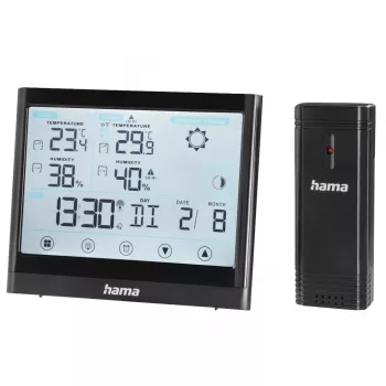 Hama Estación meteorológica Full Touch, Negro