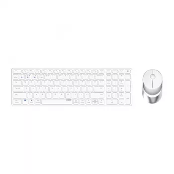 Rapoo 9750M Teclado ratón incluido Inalámbrico Bluetooth QWERTZ Alemán Blanco