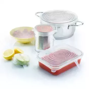 Tapas para alimentos Westmark 23272260 - tapas de silicona transparentes, 6 uds.