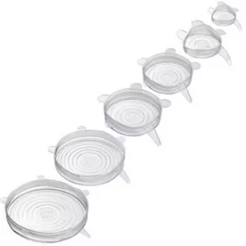 Tapas para alimentos Westmark 23272260 - tapas de silicona transparentes, 6 uds.