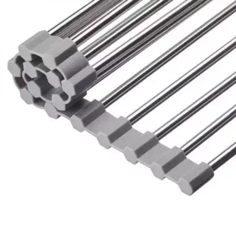 Westmark Home escurreplatos de sobremesa, rectangular, acero inoxidable/silicona, gris