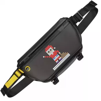 Bolso bandolera Divoom Pixoo negro unisex 340x90x150 mm pantalla LED