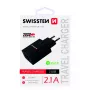 Swissten 22033000 cargador de viaje Smart IC, 2x USB, 2,1 A, negro