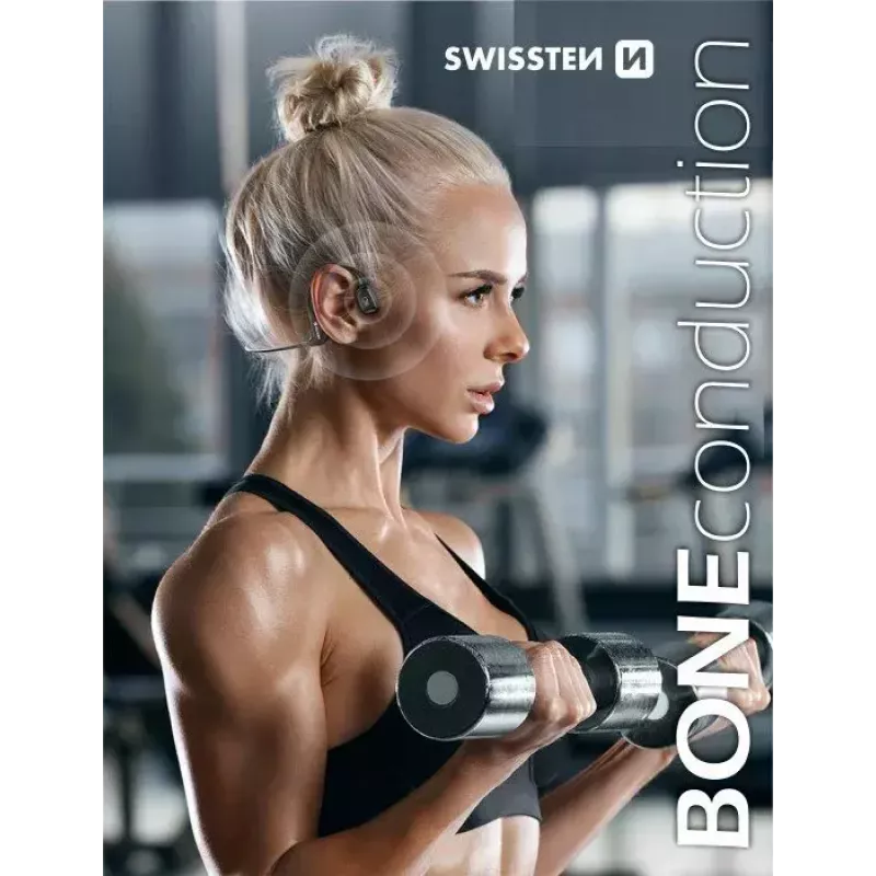 Auriculares Swissten conducción ósea Bluetooth V5.0 negros