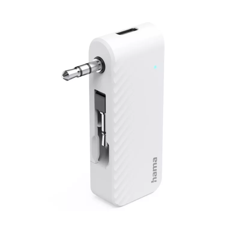 Hama 00014171 transmisor de audio Bluetooth para aviones y uso universal, 10 h, AUX, blanco