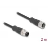 Cable de red DeLOCK M12 Cable codificado A de 8 polos conector macho a conector hembra Cat5e 2 m Negro