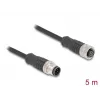 Cable de red DeLOCK M12 Cable codificado A de 8 polos conector macho a conector hembra Cat5e 5 m Negro