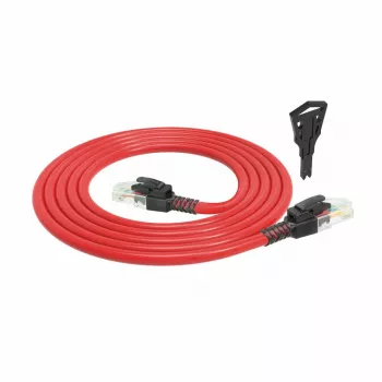 ACT rojo 5 metros cable de parcheo U/UTP CAT6A LSZH bloqueable sin lengüeta con conectores RJ45