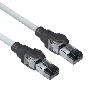 ACT gris 3 metros cable de parcheo S/FTP CAT6A IDC 4PPoE / PoE++ 100W LSZH sin lengüeta con conectores RJ45