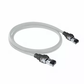 ACT gris 1,5 m cable de parcheo S/FTP CAT6A IDC 4PPoE / PoE++ 100 W LSZH sin lengüeta con conectores RJ45