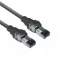 ACT negro 3 metros cable de parcheo S/FTP CAT6A IDC 4PPoE / PoE++ 100W LSZH con protección de lengüeta con conectores RJ45