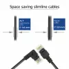 ACT negro 1 metro cable de parcheo Slimline U/UTP CAT6A LSZH con conectores RJ45 90° en ángulo recto a recto