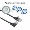 ACT negro 1 metro cable de parcheo Slimline U/UTP CAT6A LSZH con conectores RJ45 90° en ángulo recto a recto