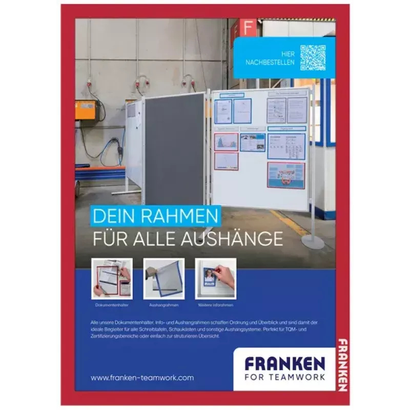 Marco para pizarra Franken AR15012 rojo A3 470x10x650mm 2 uds.