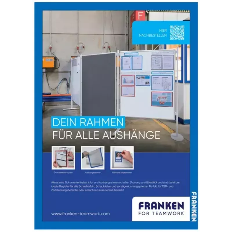 Marco para pizarra Franken AR15032 A3 azul 470x10x650 mm 2 uds.