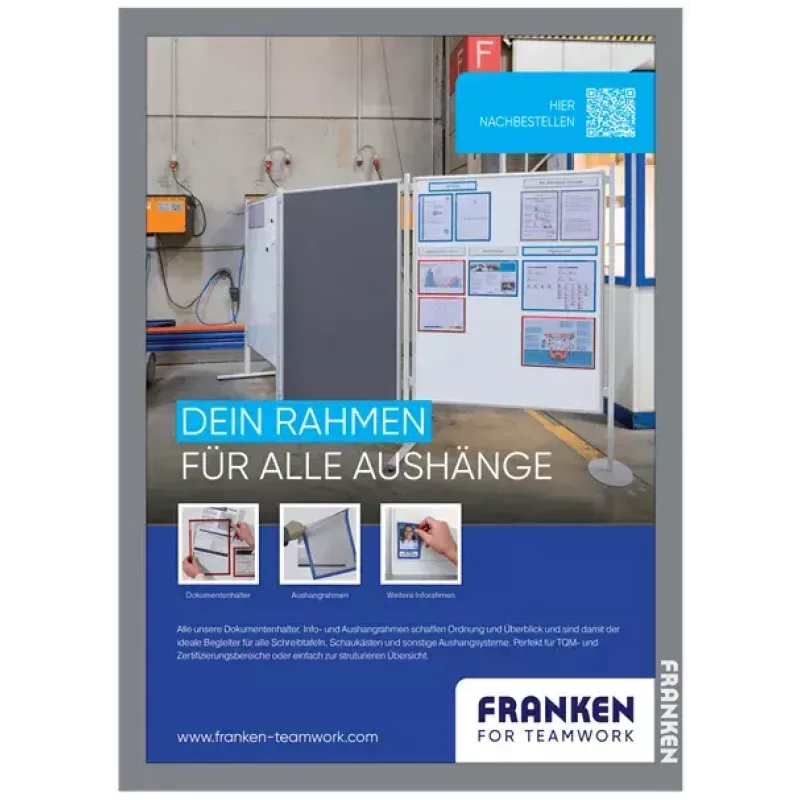 Marco para pizarra Franken AR15132 plata A3 470x10x650mm 2 uds.
